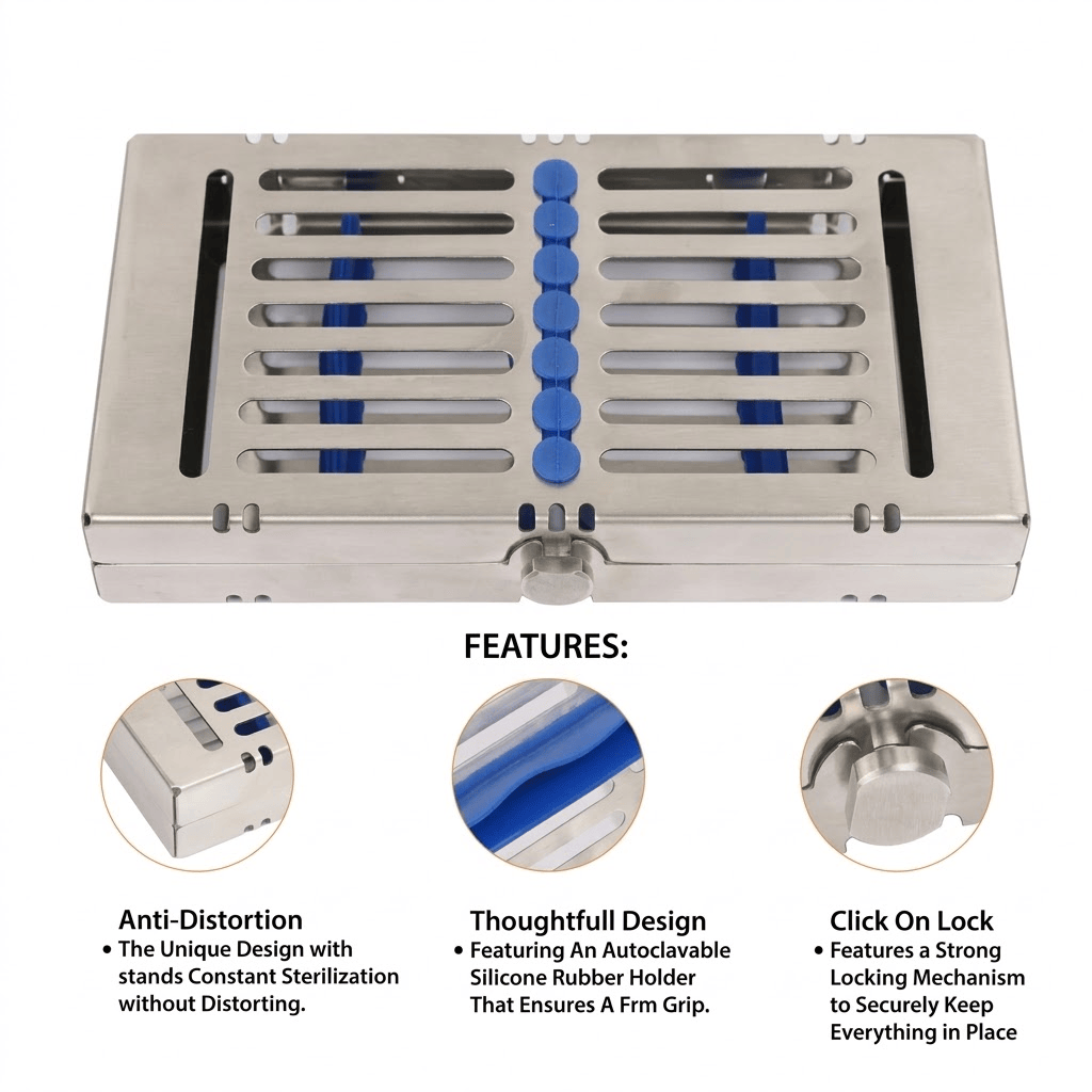 Dental Sterilization Cassette Autoclave Tray Removable Rack 5 7 10 15 20 Instrument - Image 5