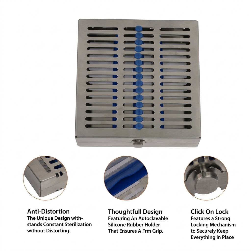 Dental Sterilization Cassette Autoclave Tray Removable Rack 5 7 10 15 20 Instrument - Image 9